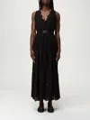 Twinset Pleated Detail Dress In Black