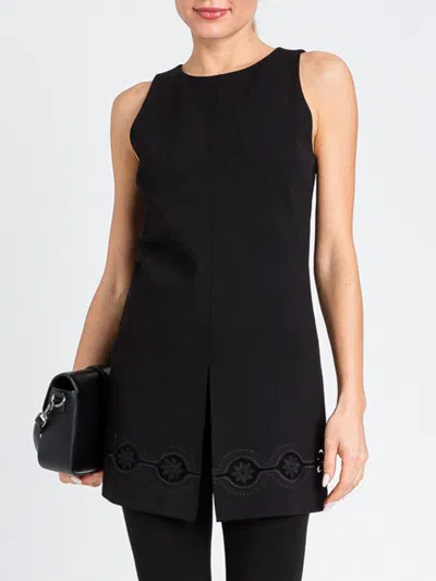 Twinset Floral Embroidery Tunic In Black