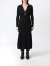 Twinset Pleated Button-embellished Midi Dress In Black