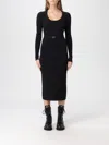 Twinset Ribbed-knit Belted Minidress In Black
