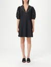 Twinset Black Cotton Mini Dress In Black