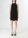 Twinset Twin-set Black Short Dress With Cut-out On The Rear In Tech Fabric In Schwarz