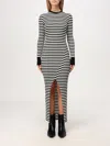 Twinset Striped Knit Dress In Schwarz