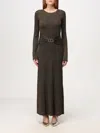 Twinset Long Rib Knit Dress In Schwarz