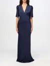 Twinset Hammered Satin Maxi Dress In Blau