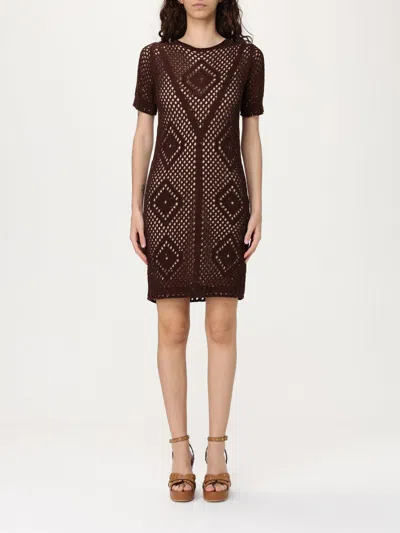 TWINSET DRESS TWINSET WOMAN COLOR BROWN,G84764032