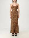 Twinset Leopard-print Slip Dress In Brown