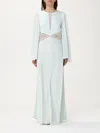 Twinset Robe Longue En Satin Avec Dentelle