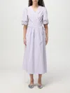 Twinset Lace-trimmed Wrap Dress In Lila