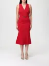 Twinset Belted V-neck Dress In Red