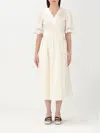Twinset Twin-set Wrap Design Dress With Puff Sleeves In White