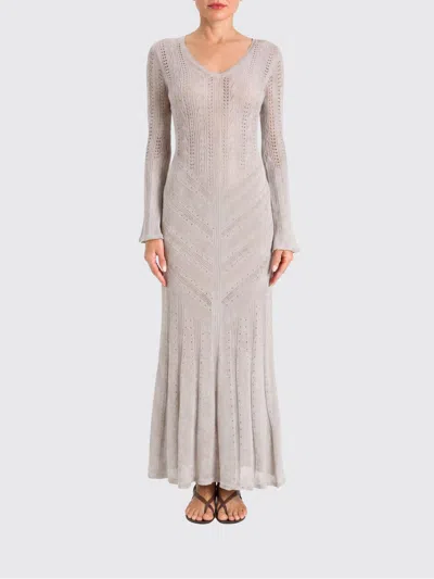 Twinset Dress Woman Color Beige In Gray