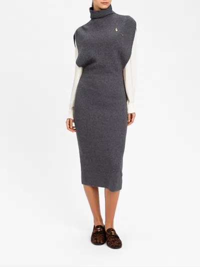 Twinset Dress Woman Color Grey In Gray