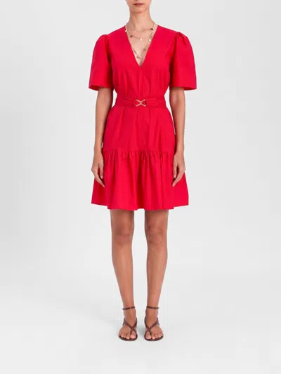 Twinset Belted Mini Dress In Red