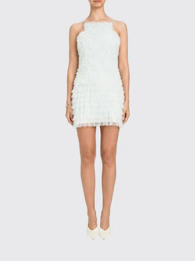 Twinset Short Tulle Ruffle Mini Dress In White