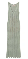 Twinset Green Midi Dress With Lurex-effect
