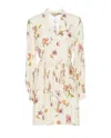 Twinset Twin-set Neutrals Floral Print Mini Dress In Beige