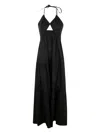 Twinset Tie-fastening Cut-out Maxi Dress In Black