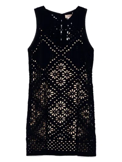 Twinset Black Cotton Mini Dress