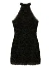 Twinset Short Embroidered Chiffon Dress In Black