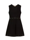 Twinset Twin-set Sleeveless Mini Dress With Deep V-neckline And Decorative Studs In Black