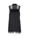 Twinset Lace-detail Sleeveless Mini Dress In Black