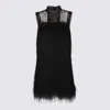 Twinset Lace-detail Sleeveless Mini Dress In Black