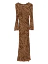 Twinset Abito St. Animalier In Brown
