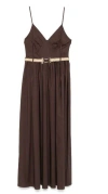 Twinset Twin-set Coffee Cotton Blend Dresses In Brown
