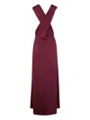 Twinset Ribbed Knit Dress Burgundy In Burgundy