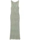 Twinset Green Midi Dress With Lurex-effect In Green