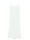 Twinset Aqua Green Midi Dress With Side Slit In Green