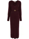 Twinset Dresses In Plum Wine