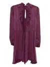 Twinset Abito Floral Lace Dress In Purple