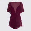 Twinset Purple Viscose Mini Dress In Burgundy
