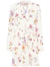 Twinset Twin-set Neutrals Floral Print Mini Dress In White