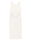 Twinset Chain-embellished Sleeveless Midi Dress In White