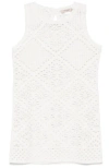 Twinset Twin-set Sleeveless Mini Dress With Floral Cut-outs In White