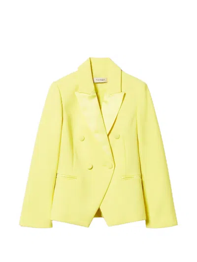 Twinset Kids' Duchess Blazer In Yellow