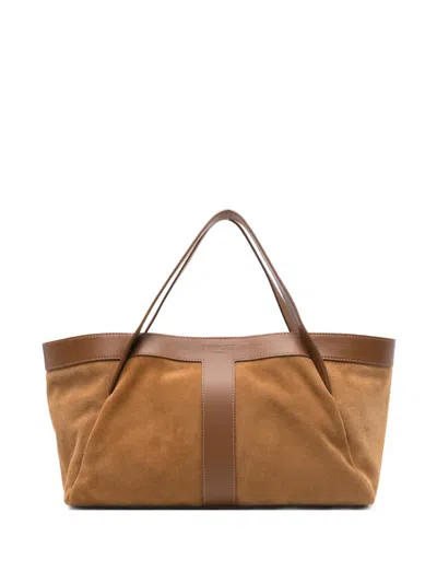 Twinset Duffle Panelled Tote Bag In Brown