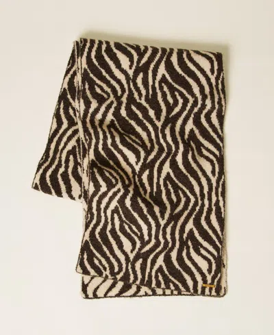 Twinset Écharpe En Maille Jacquard Animalière In Black