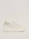 Twinset Ecopelle Sneaker In Bianco-oro