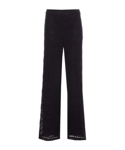 Twinset Elastic Waist Casual Pants In Black