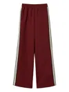 Twinset Elasticated Side-stripe Track Pants In Burgundy