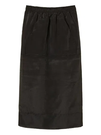 Twinset Elasticated-waist Midi Skirt In Brown