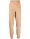Twinset Elasticated-waist Ribbed-knit Track Pants In Neutrals
