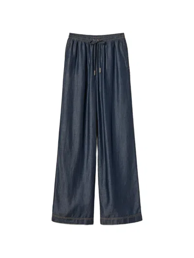 Twinset Elasticated-waistband Trousers In Blue