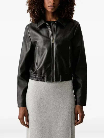 Twinset Elasticated-hem Zip-up Jacket In Black