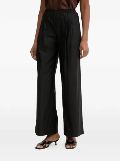 Twinset Elasticated-waist Pleated Trousers In Black
