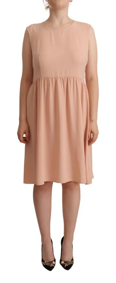 Twinset Shift Knee Length Dress In Beige